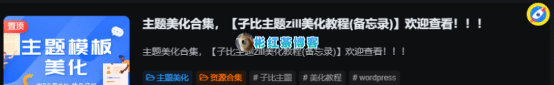 子比主题美化 - 文章列表右上角添加文章置顶+新文章发布ICON图标 - 彬红茶博客